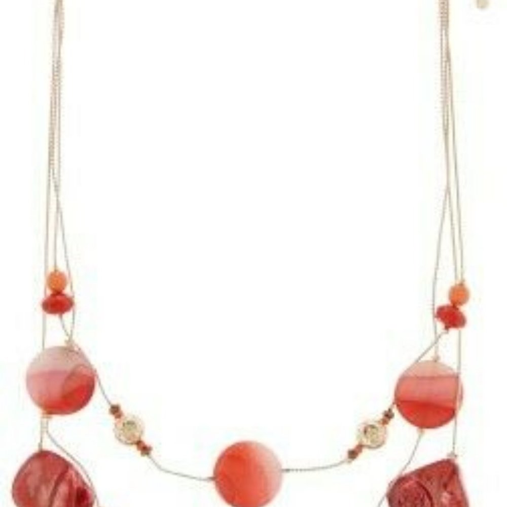Coral Bay 3 Row Poppy Red Shell Necklace